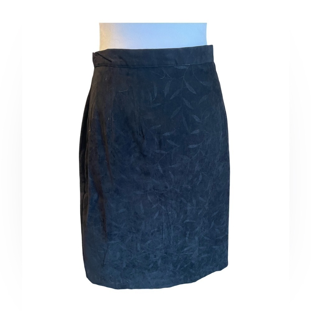 Vintage Betsy Lauren Black Faux Suede Skirt Size 14